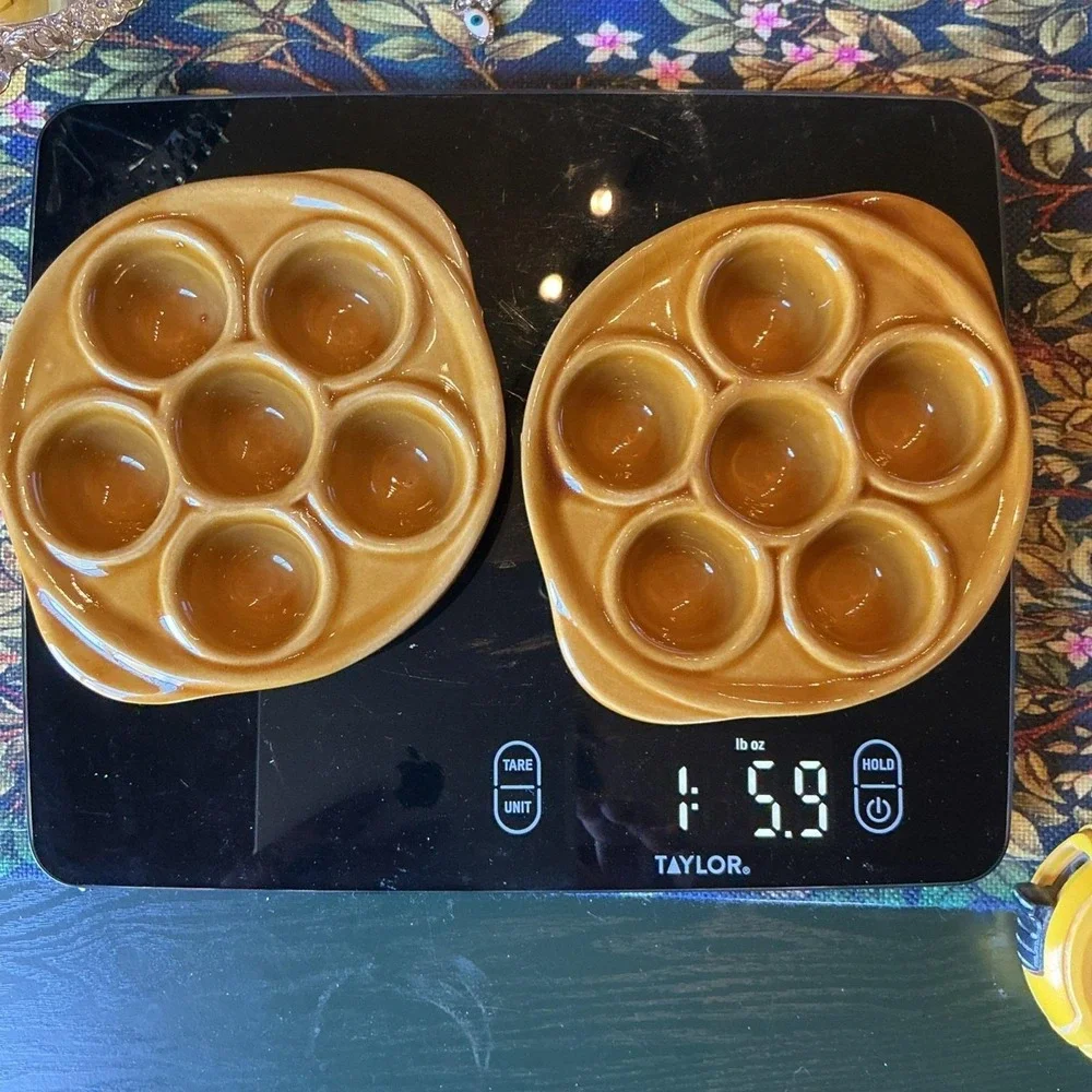 Vintage MCM Emile Henry Escargot Baking Dishes French Set of 2